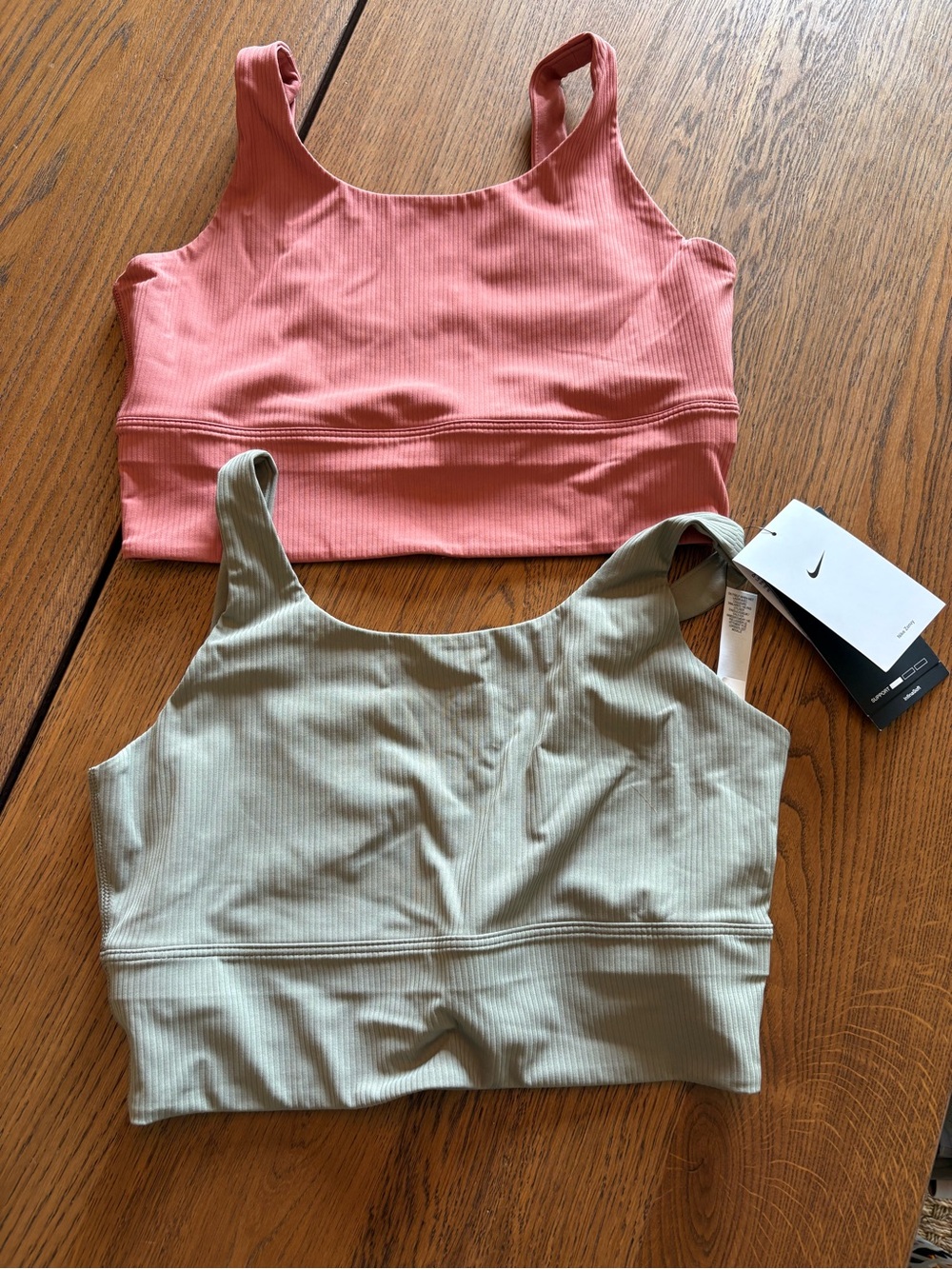 Women's Nike Zenvy Rib Light-Support Longline Sports Bras MEDIUM (lot of 2)